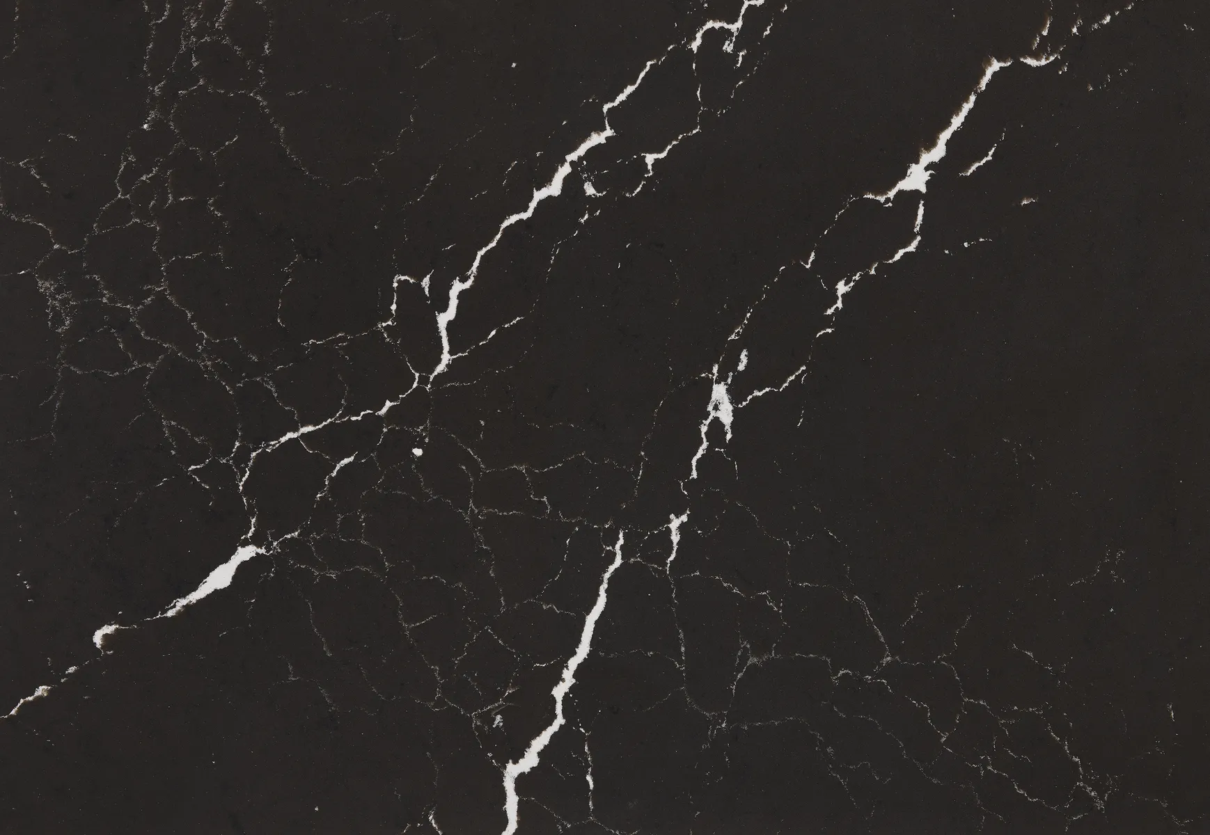 Closeup image of Cambria Delamere Grey Quartz countertop slab