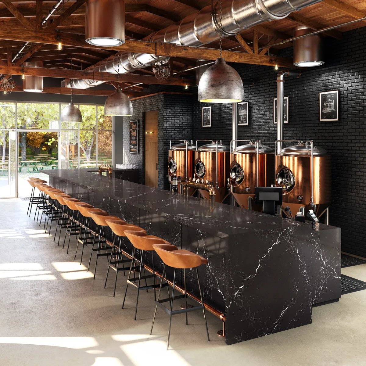Image of installed Cambria Delamere Grey Quartz countertops
