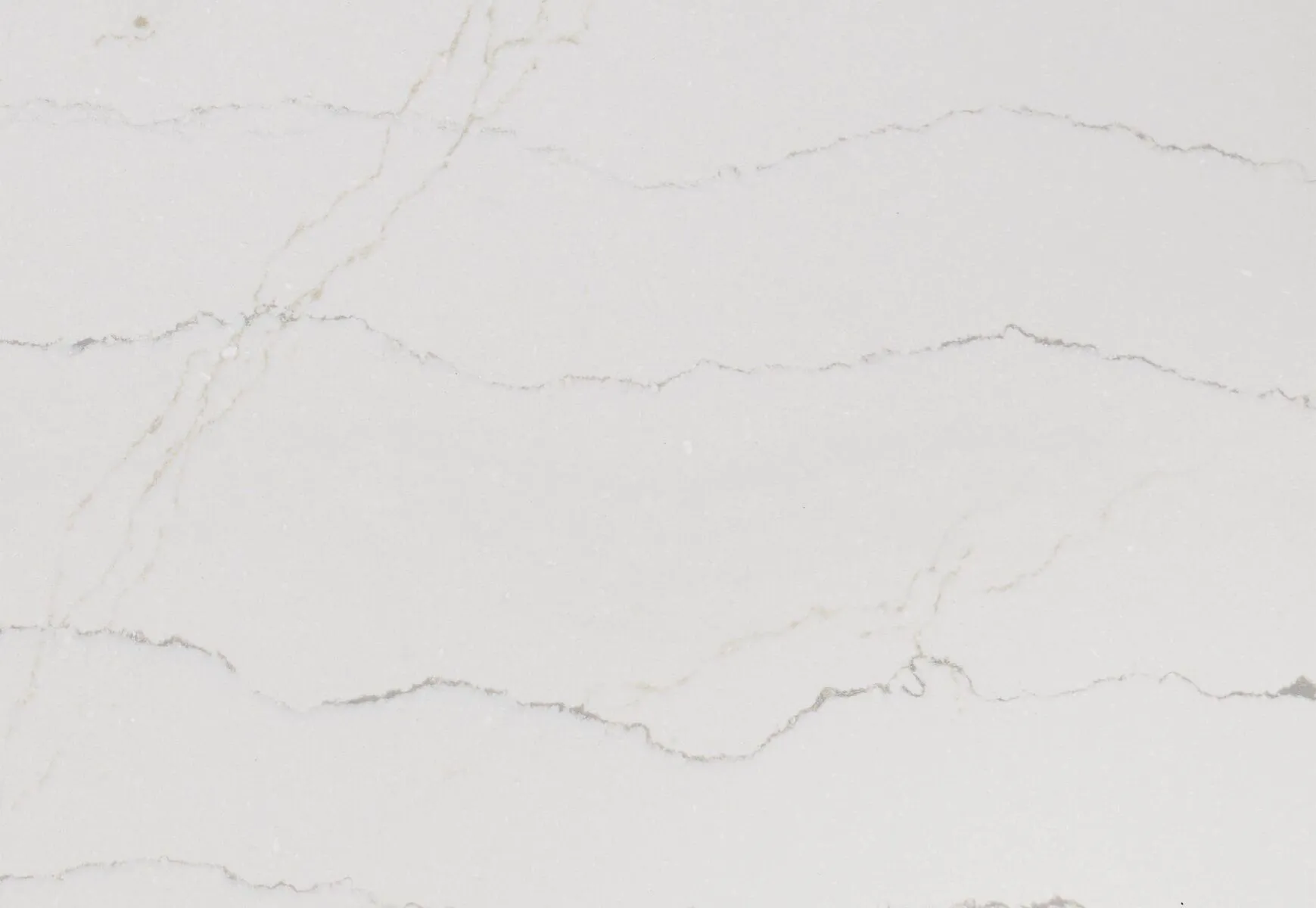 Closeup image of Cambria Ella White Quartz countertop slab