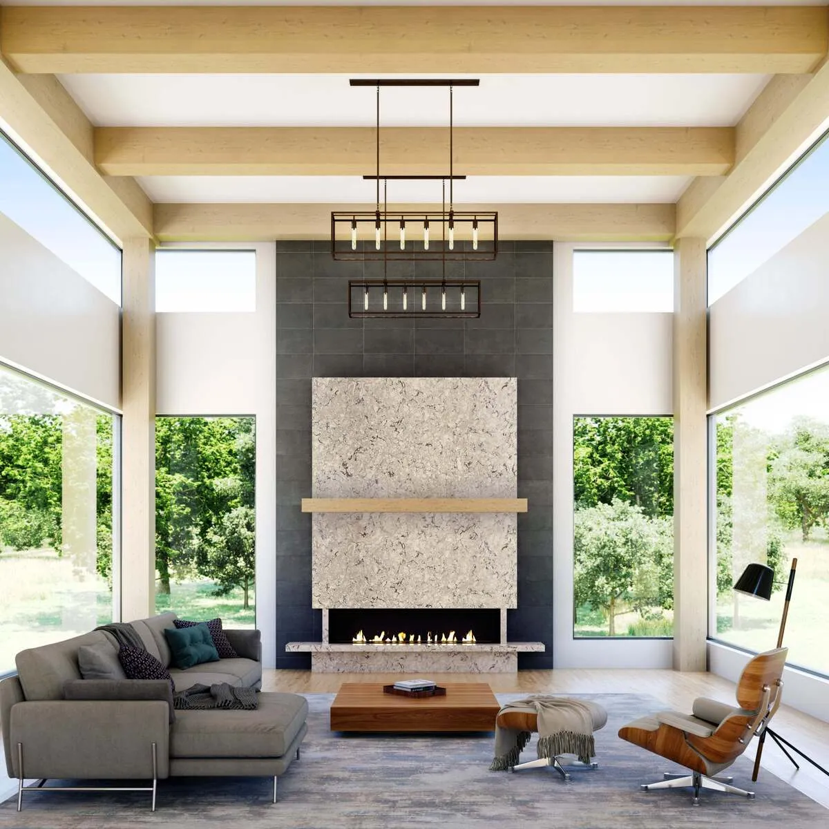 Additional image of Cambria Halewood Brown Quartz countertops