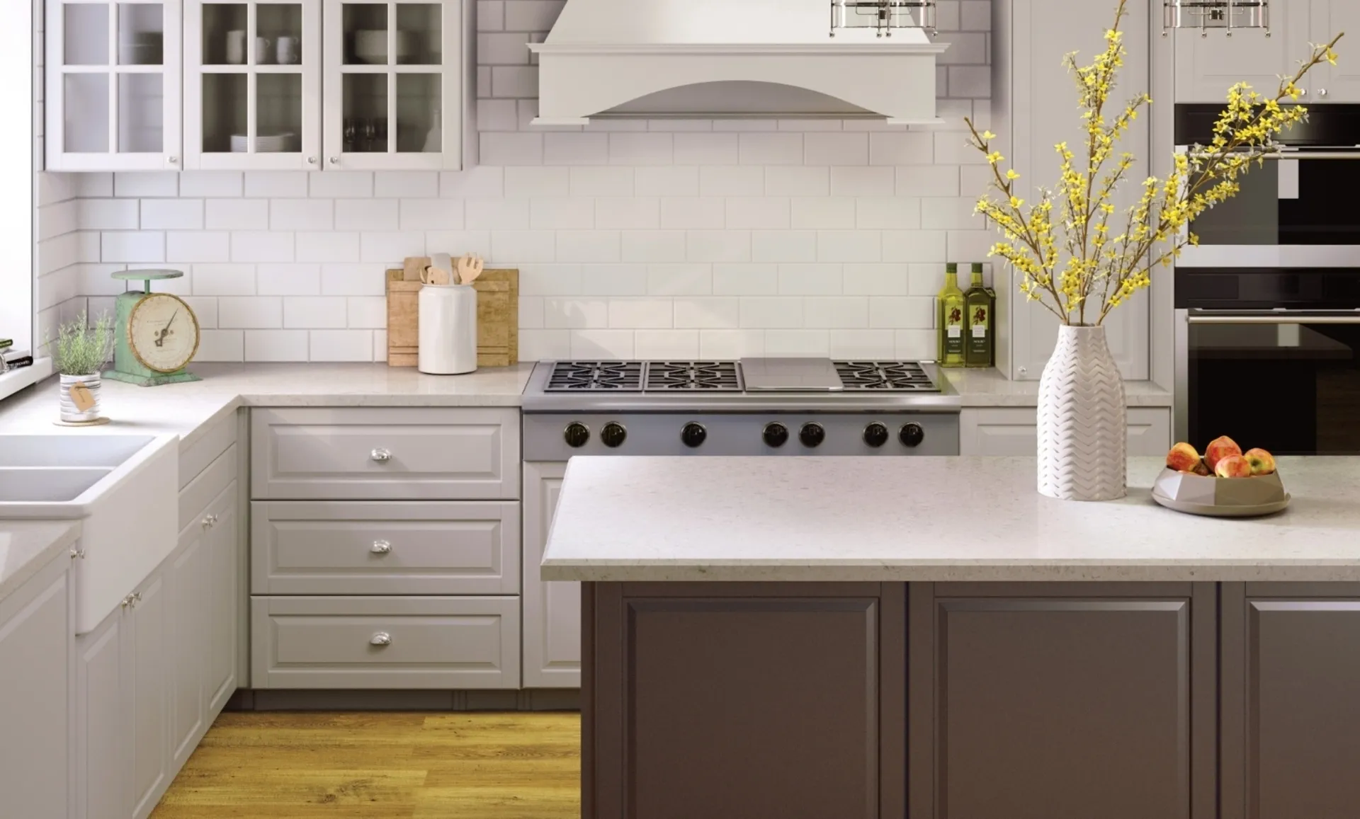Additional image of Cambria Highgate White Quartz countertops