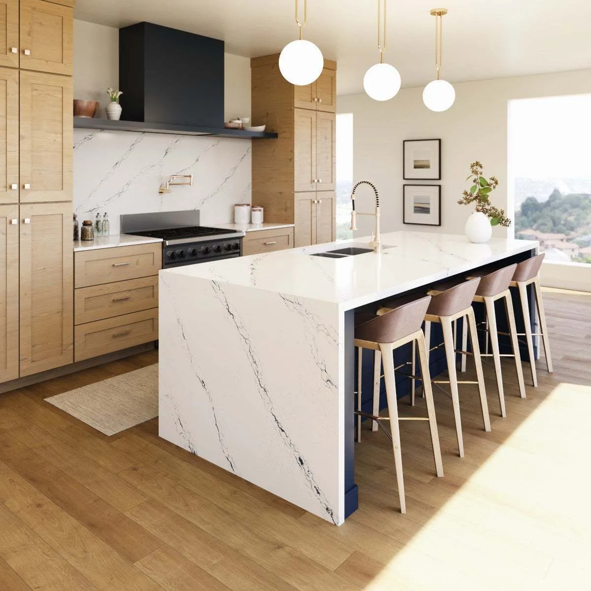 Additional image of Cambria Inverness Cobalt Quartz countertops