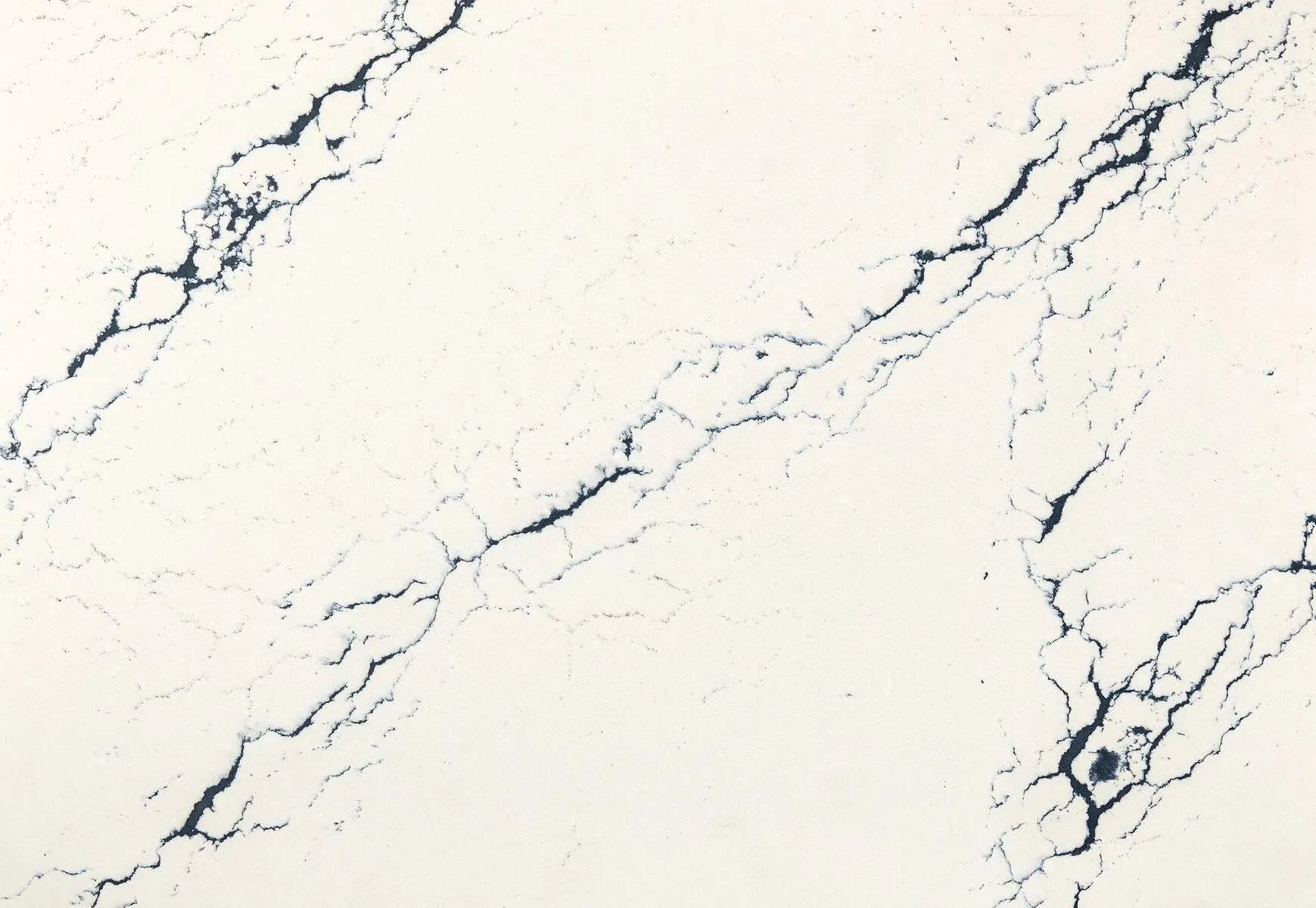 Closeup image of Cambria Inverness Cobalt Quartz countertop slab
