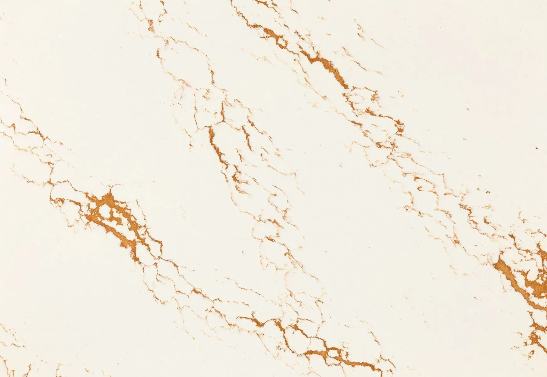 Closeup image of Cambria Inverness Gold White Quartz countertop slab