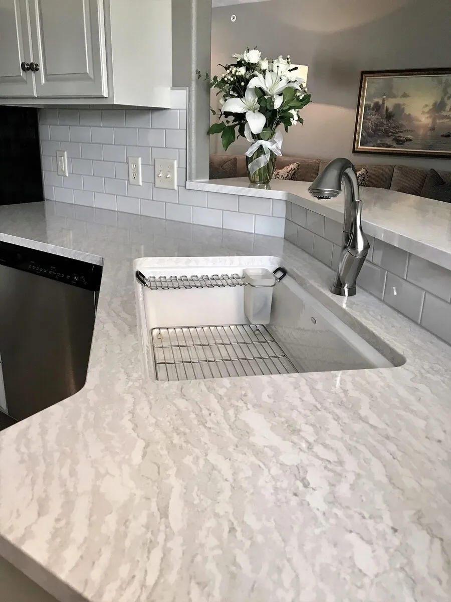 Additional image of Cambria Ironsbridge White Quartz countertops