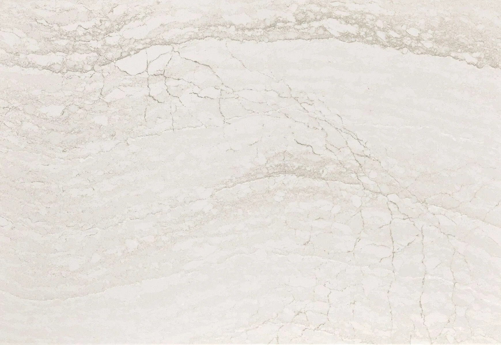 Closeup image of Cambria Ironsbridge White Quartz countertop slab