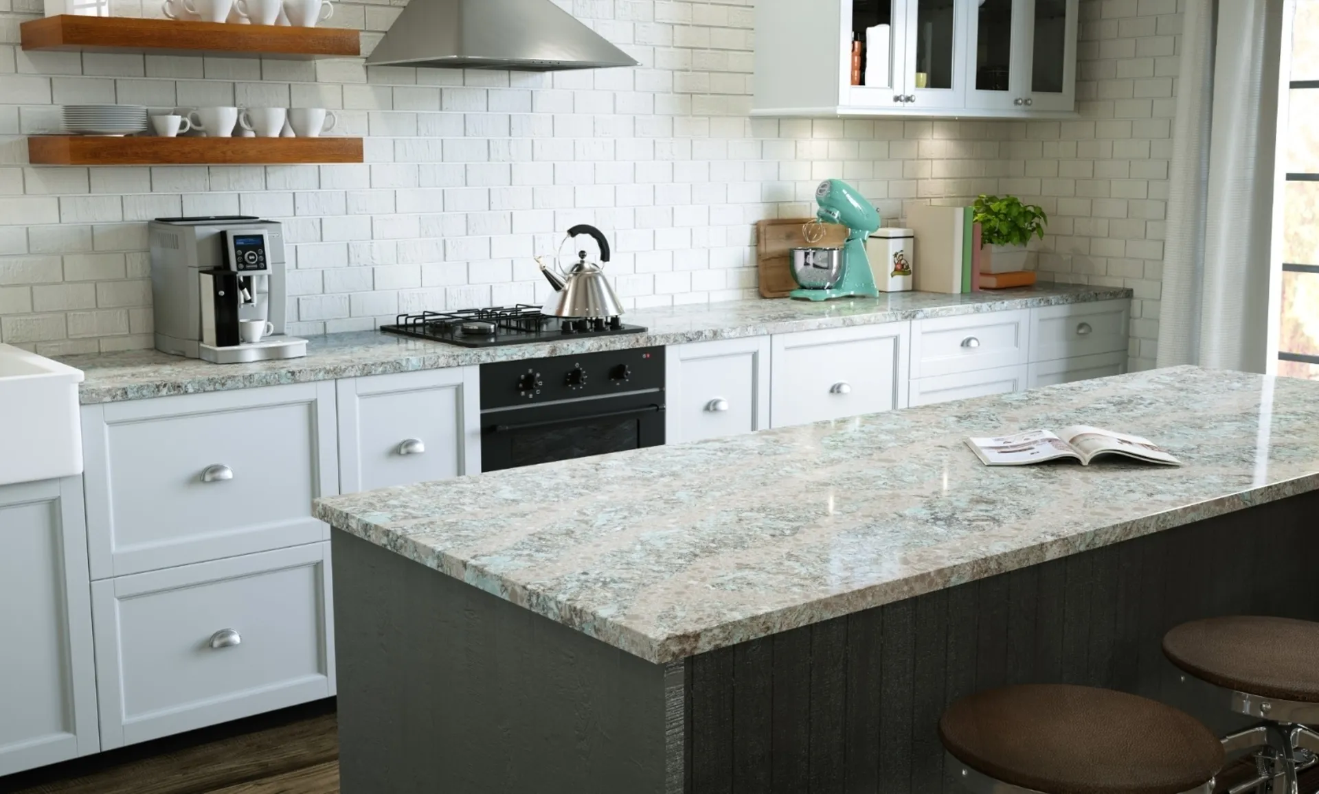 Additional image of Cambria Kelvingrove Grey Quartz countertops