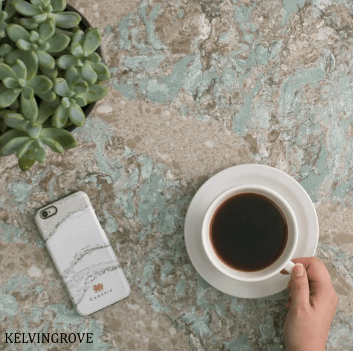 Additional image of Cambria Kelvingrove Grey Quartz countertops