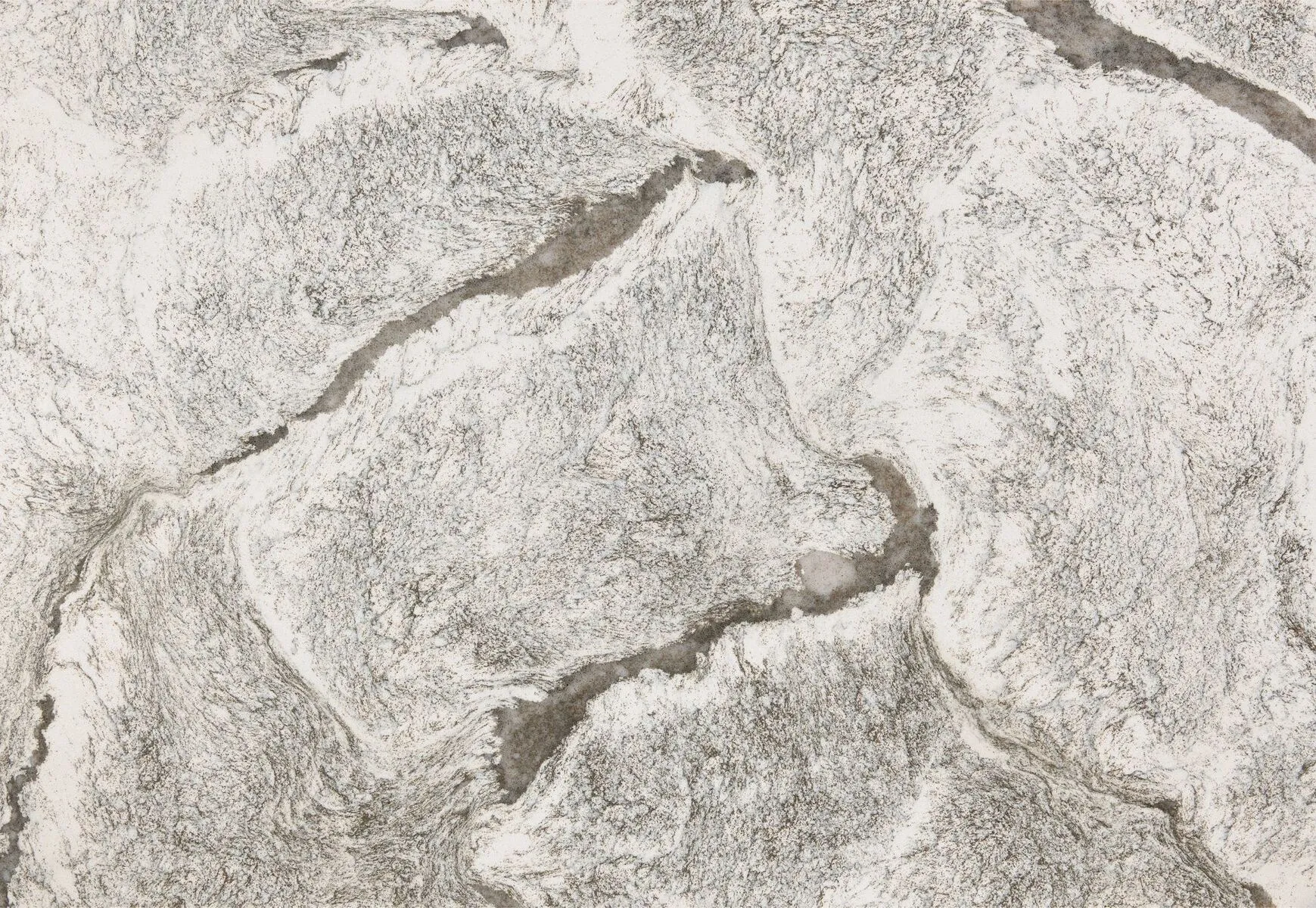 Closeup image of Cambria Leabridge Grey Quartz countertop slab