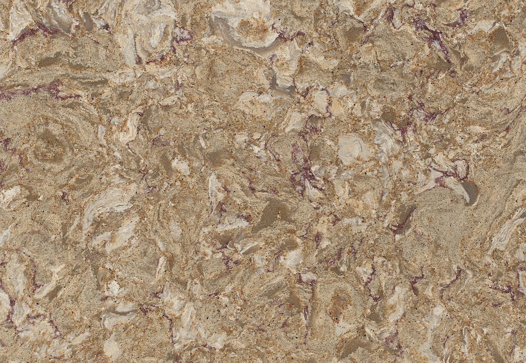 Closeup image of Cambria Nevern Quartz countertop slab