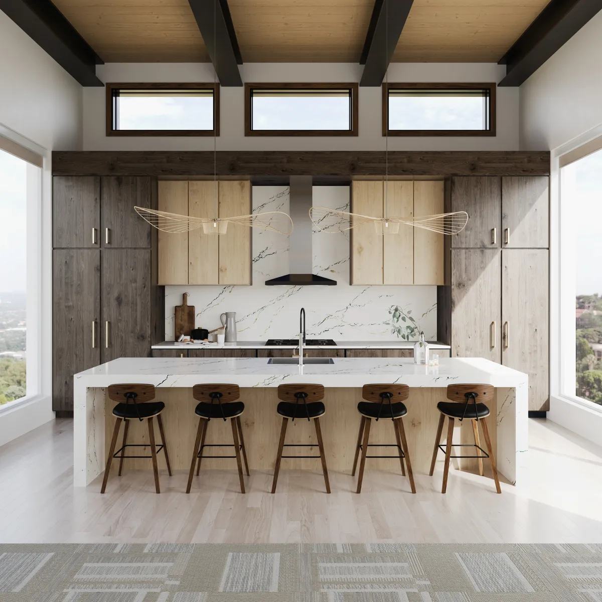 Image of installed Cambria Oakleigh Quartz countertops