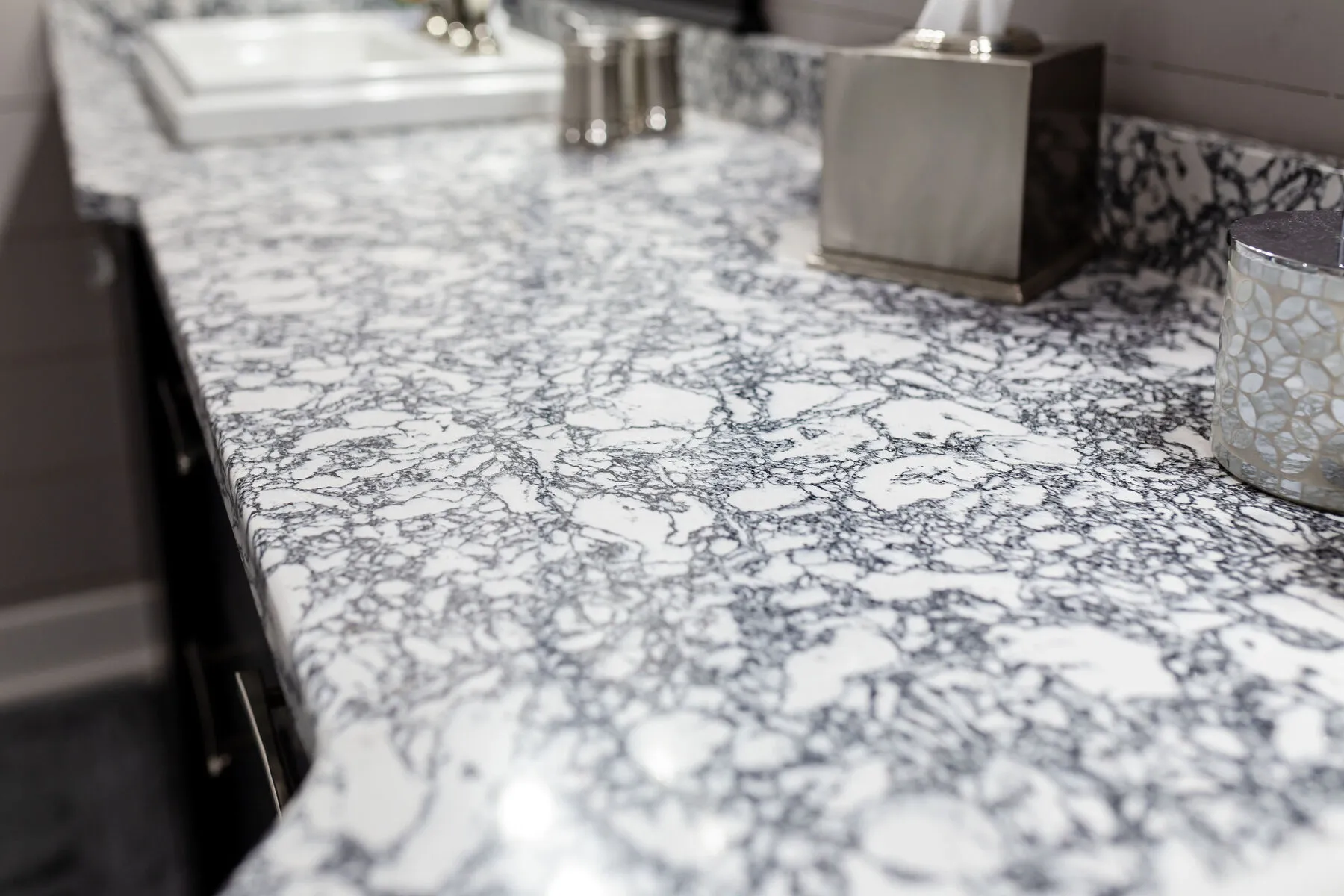 Additional image of Cambria Rose Bay White Quartz countertops