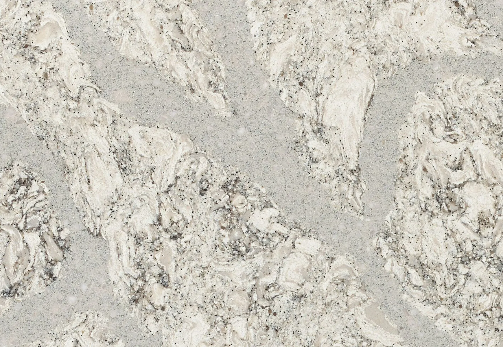 Closeup image of Cambria Summerhill White Quartz countertop slab