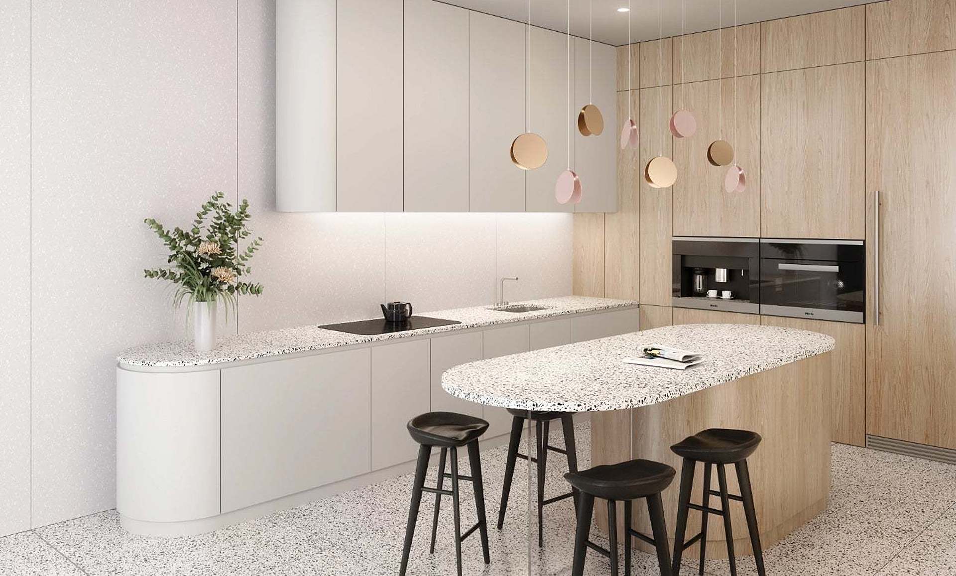 Additional image of Cambria Vail Village Grey Quartz countertops