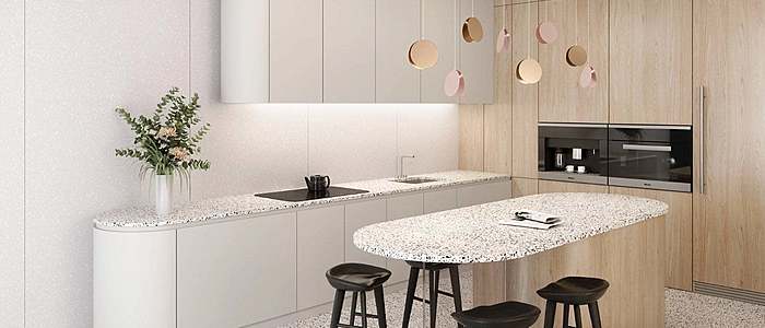 Additional image of Cambria Vail Village Grey Quartz countertops