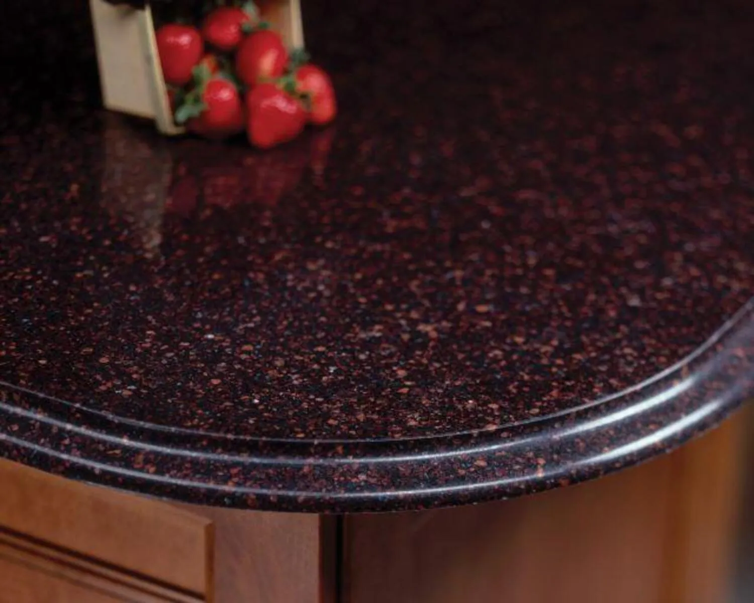 Additional image of Cambria Wilshire Red Black Quartz countertops