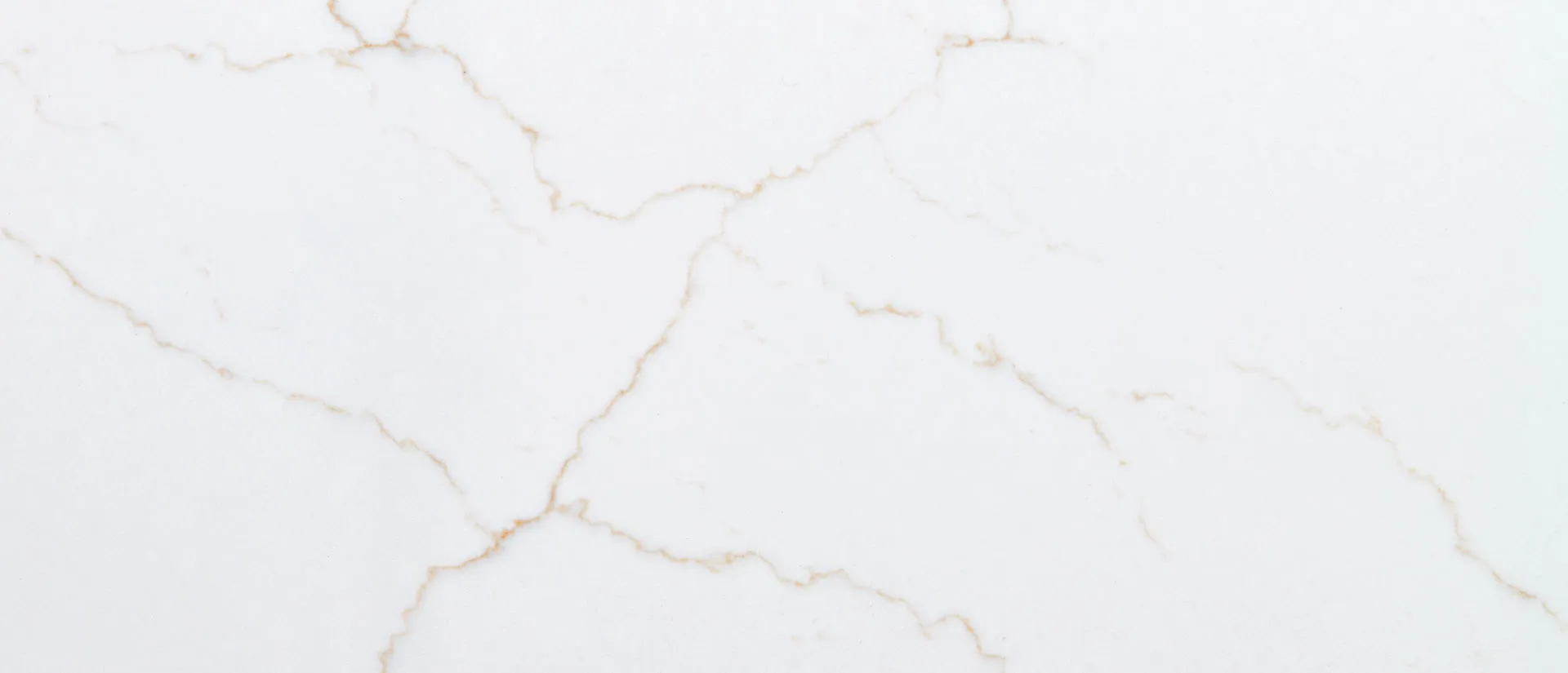 Closeup image of Q Quartz Calacatta Miraggio Gold Quartz countertop slab