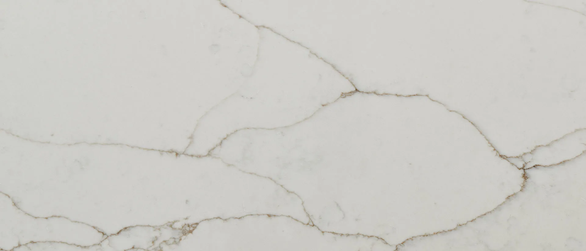 Closeup image of Q Quartz Calacatta Prado White Quartz countertop slab