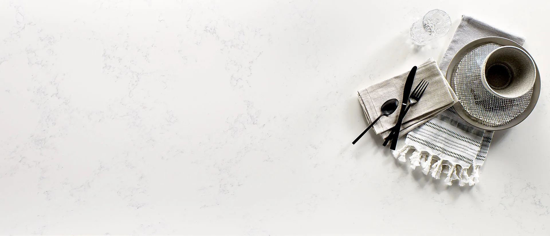 Image of installed Q Quartz Calacatta Vicenza Quartz countertops