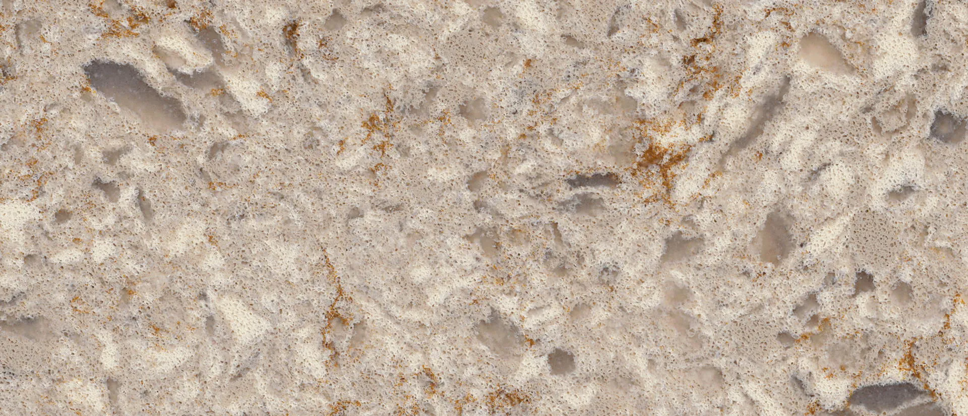 Closeup image of Q Quartz Chakra Beige Quartz countertop slab
