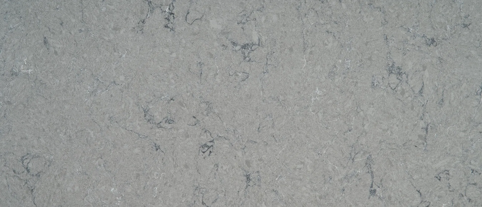 Closeup image of Q Quartz Fantasy Gray Quartz countertop slab