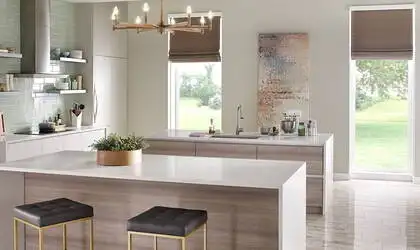 Image of installed Q Quartz Marbella White White Quartz countertops