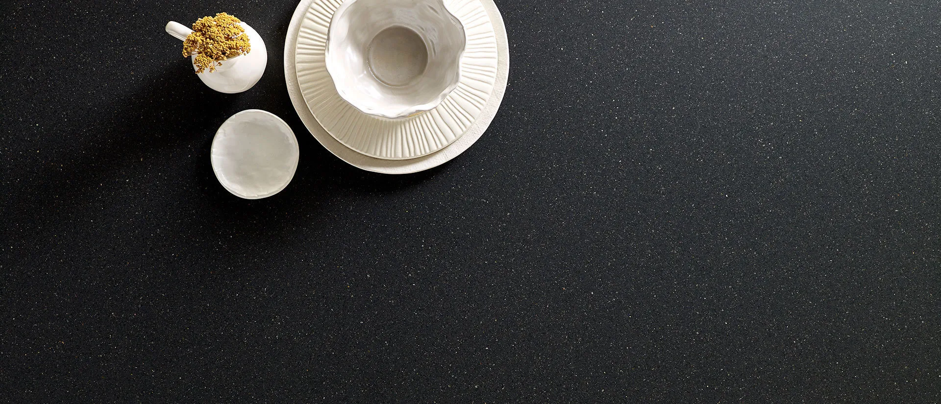 Image of installed Q Quartz Midnight Majesty Quartz countertops