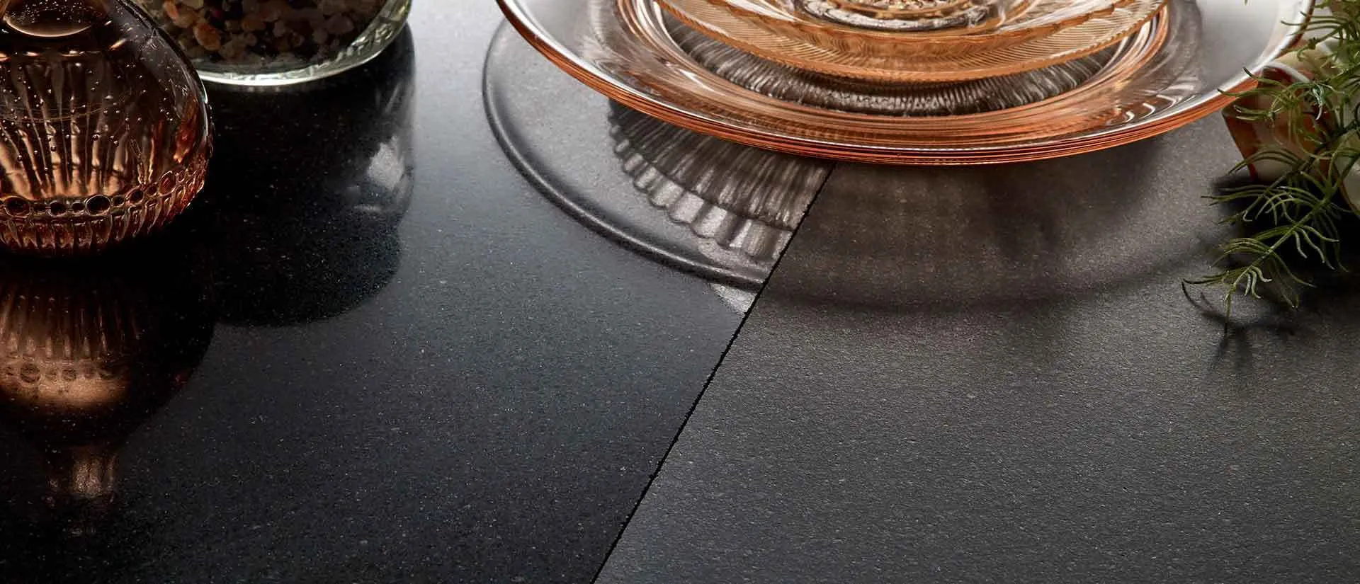 Image of installed Q Quartz Midnight Majesty Quartz countertops