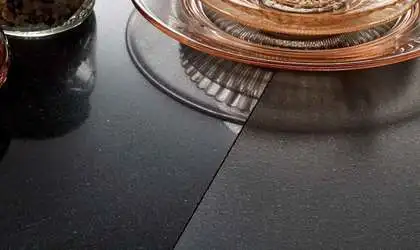 Image of installed Q Quartz Midnight Majesty Quartz countertops