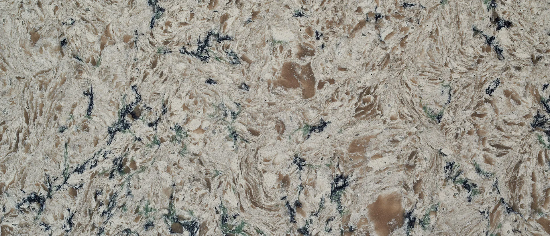 Closeup image of Q Quartz Pacific Salt Cream Quartz countertop slab