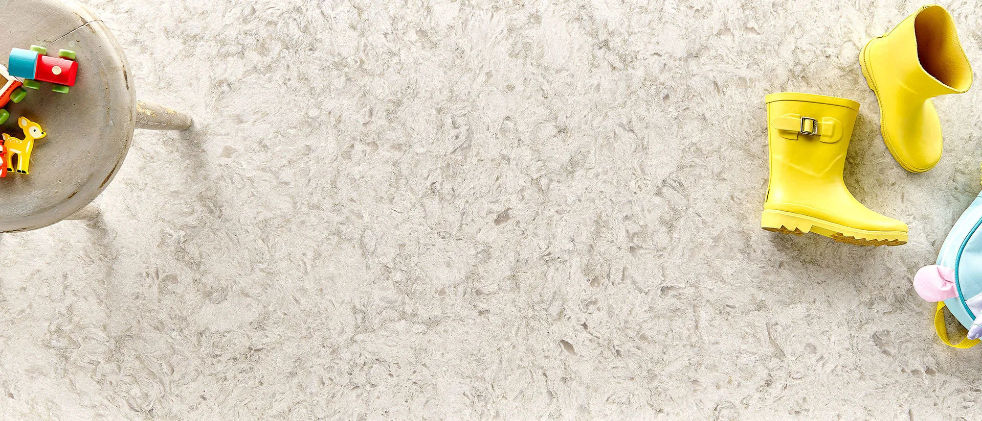 Image of installed Q Quartz Portico Cream Brown Quartz countertops