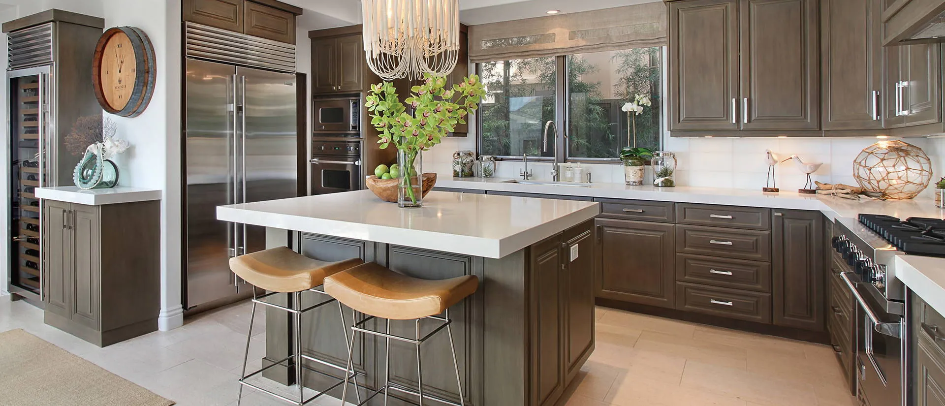 Image of installed Q Quartz Snow White Quartz countertops