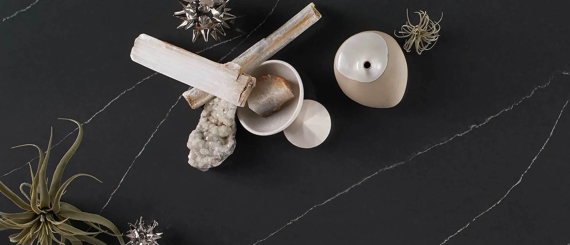 Image of installed Q Quartz Soapstone Metropolis Grey Quartz countertops