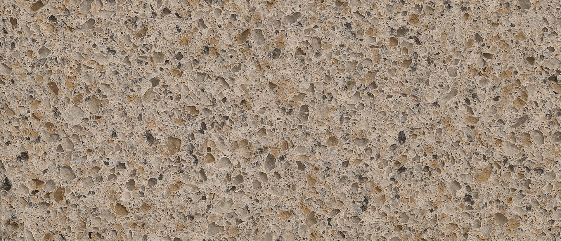 Closeup image of Q Quartz Toasted Almond Quartz countertop slab