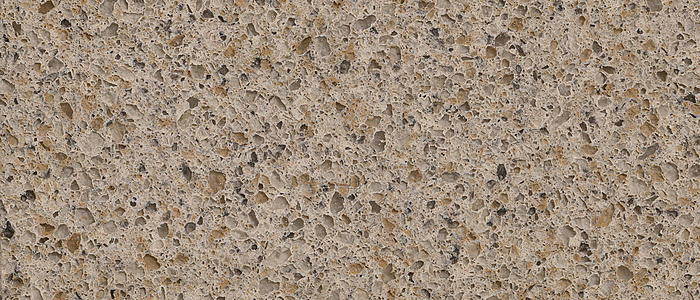 Closeup image of Q Quartz Toasted Almond Quartz countertop slab