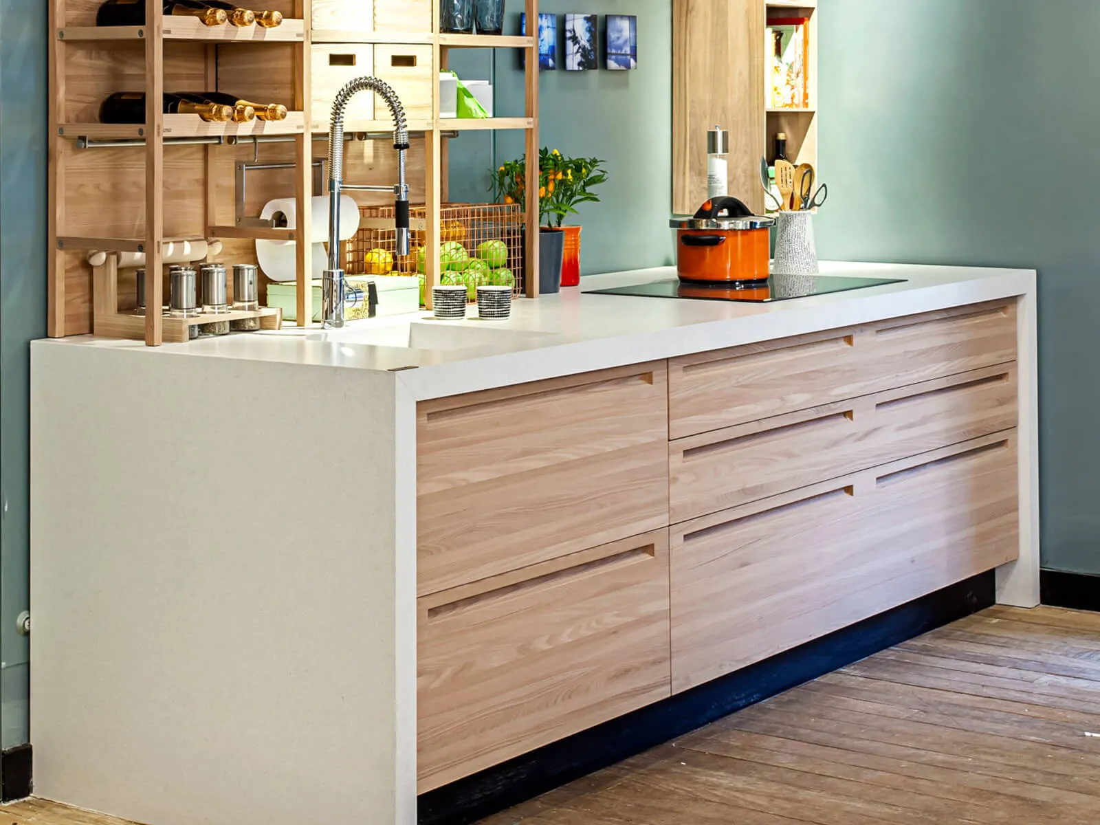 Image of installed Silestone Blanco Maple White Quartz countertops
