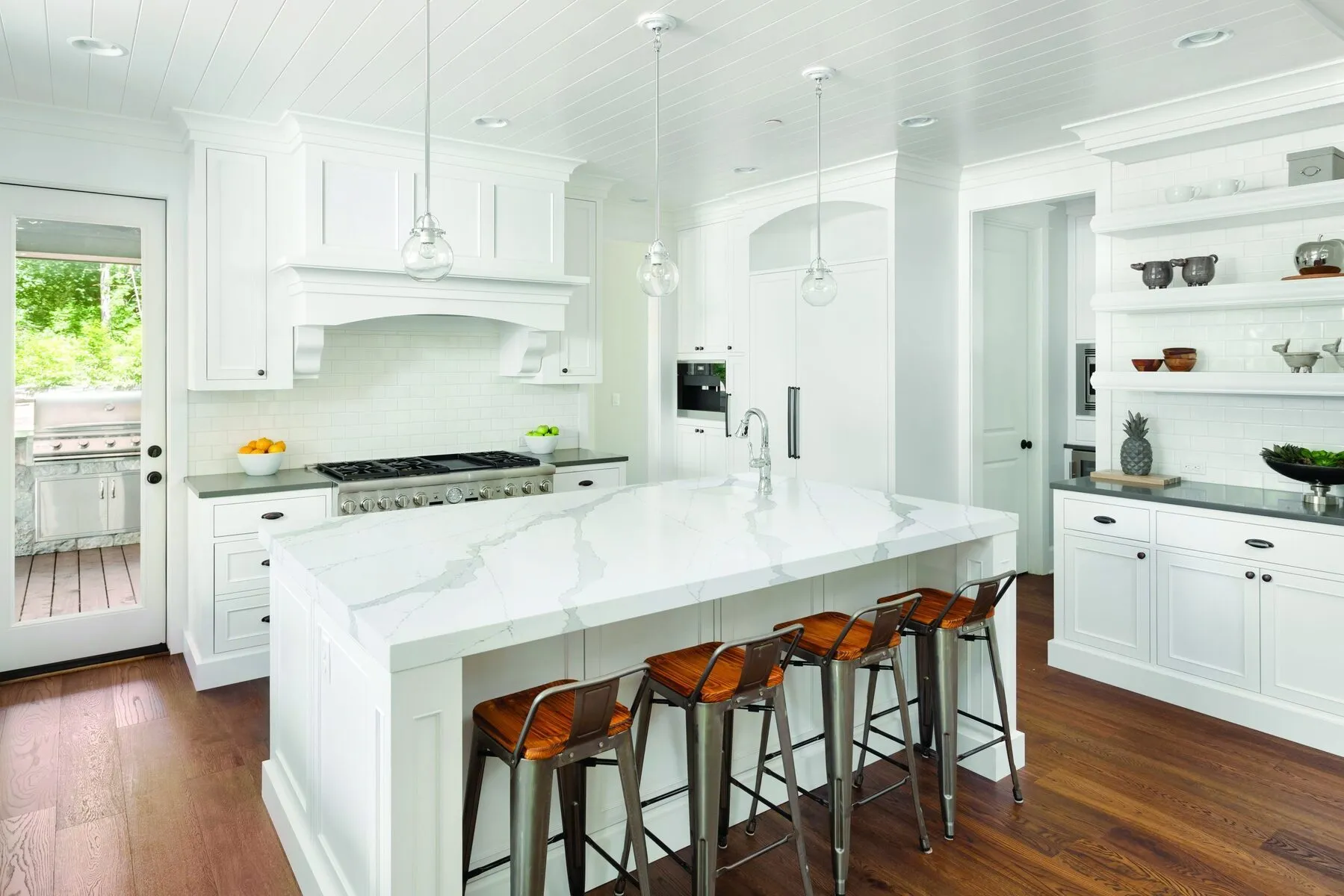 Installed stone countertop banner