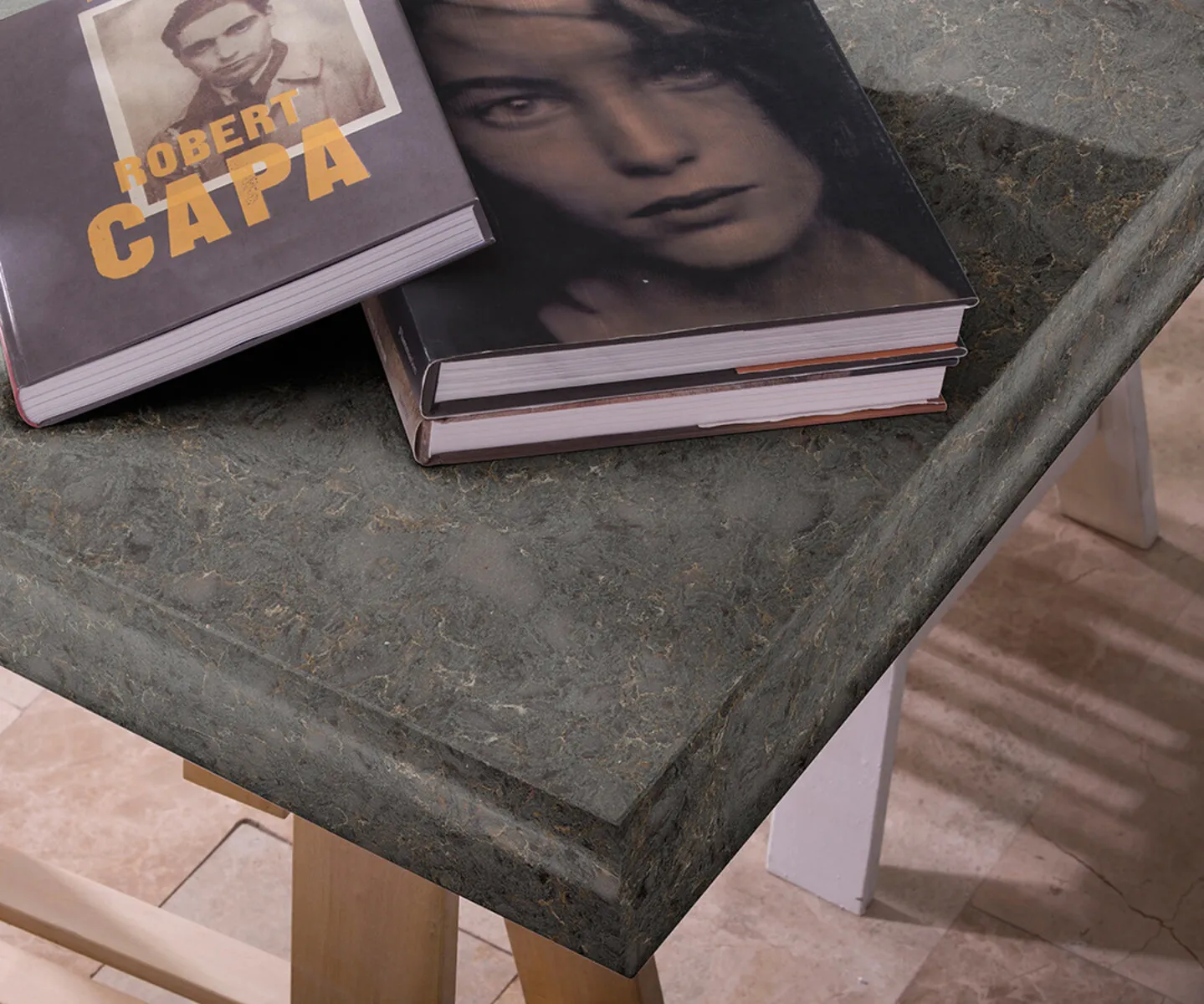 Image of installed Silestone Copper Mist Grey Quartz countertops