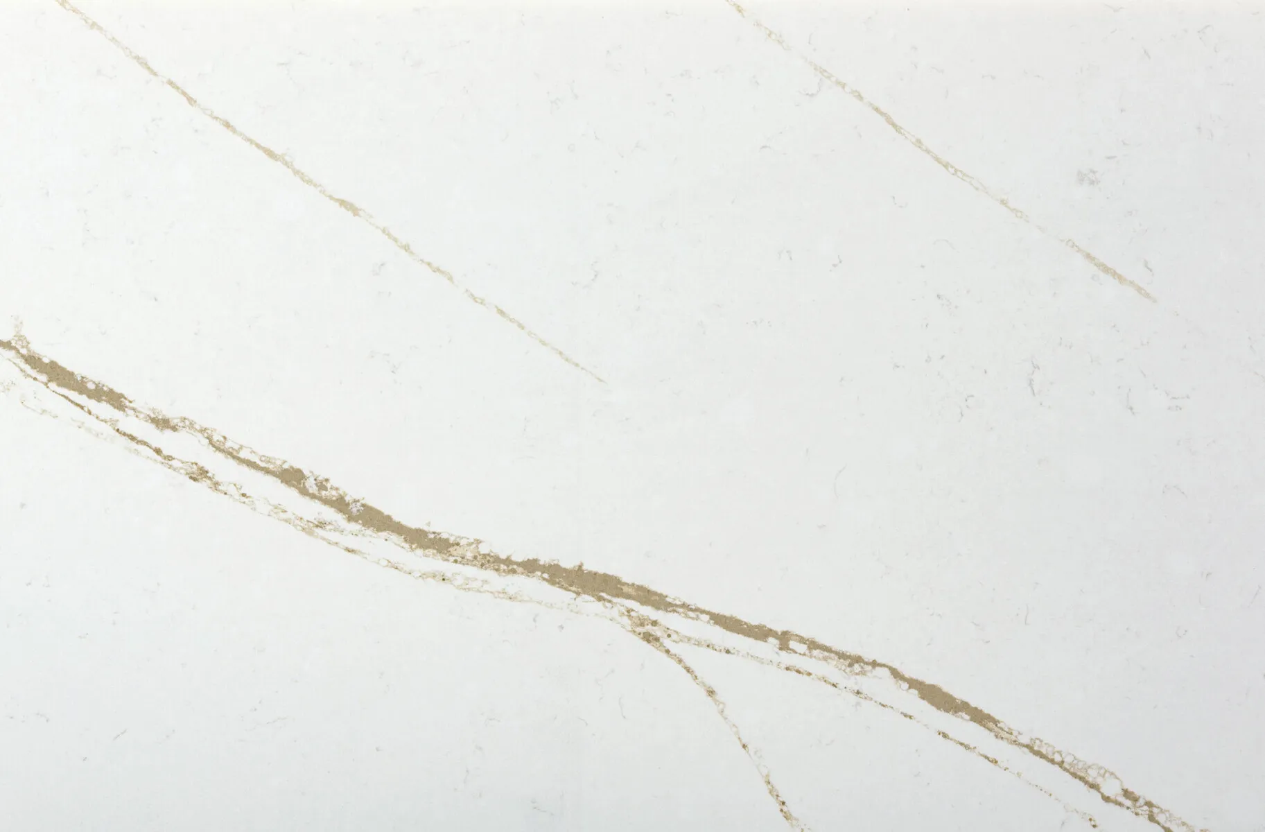 Closeup image of Silestone Eternal Dor White Quartz countertop slab