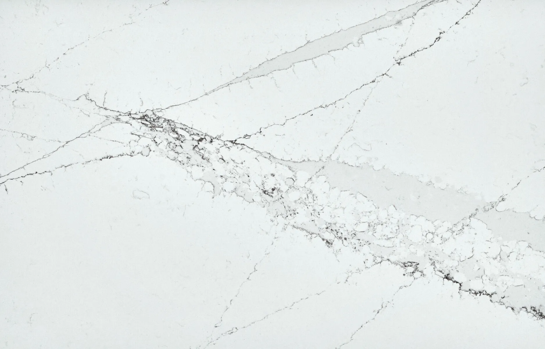 Closeup image of Silestone Ethereal Haze White Quartz countertop slab