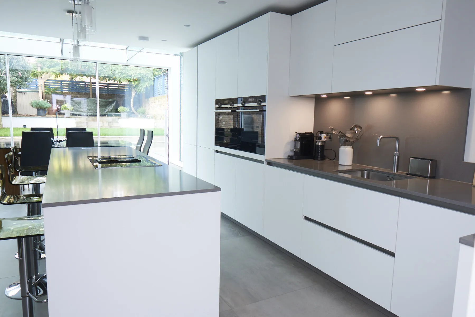 Image of installed Silestone Grey Expo Quartz countertops