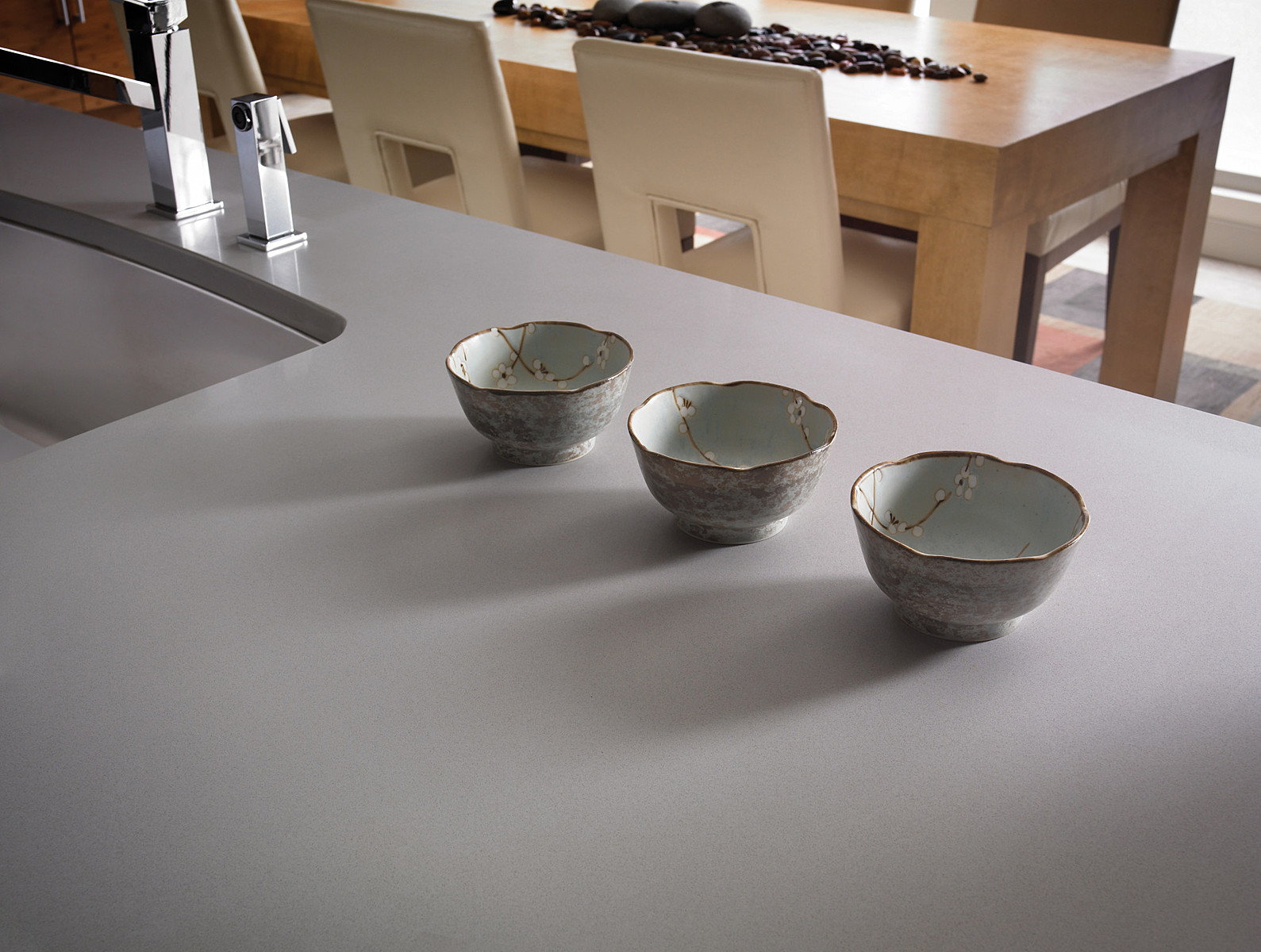 Image of installed Silestone Kensho Quartz countertops