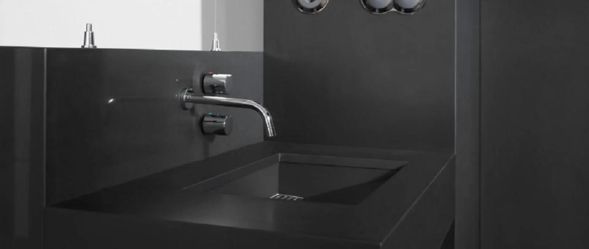 Image of installed Silestone Tebas Black Quartz countertops