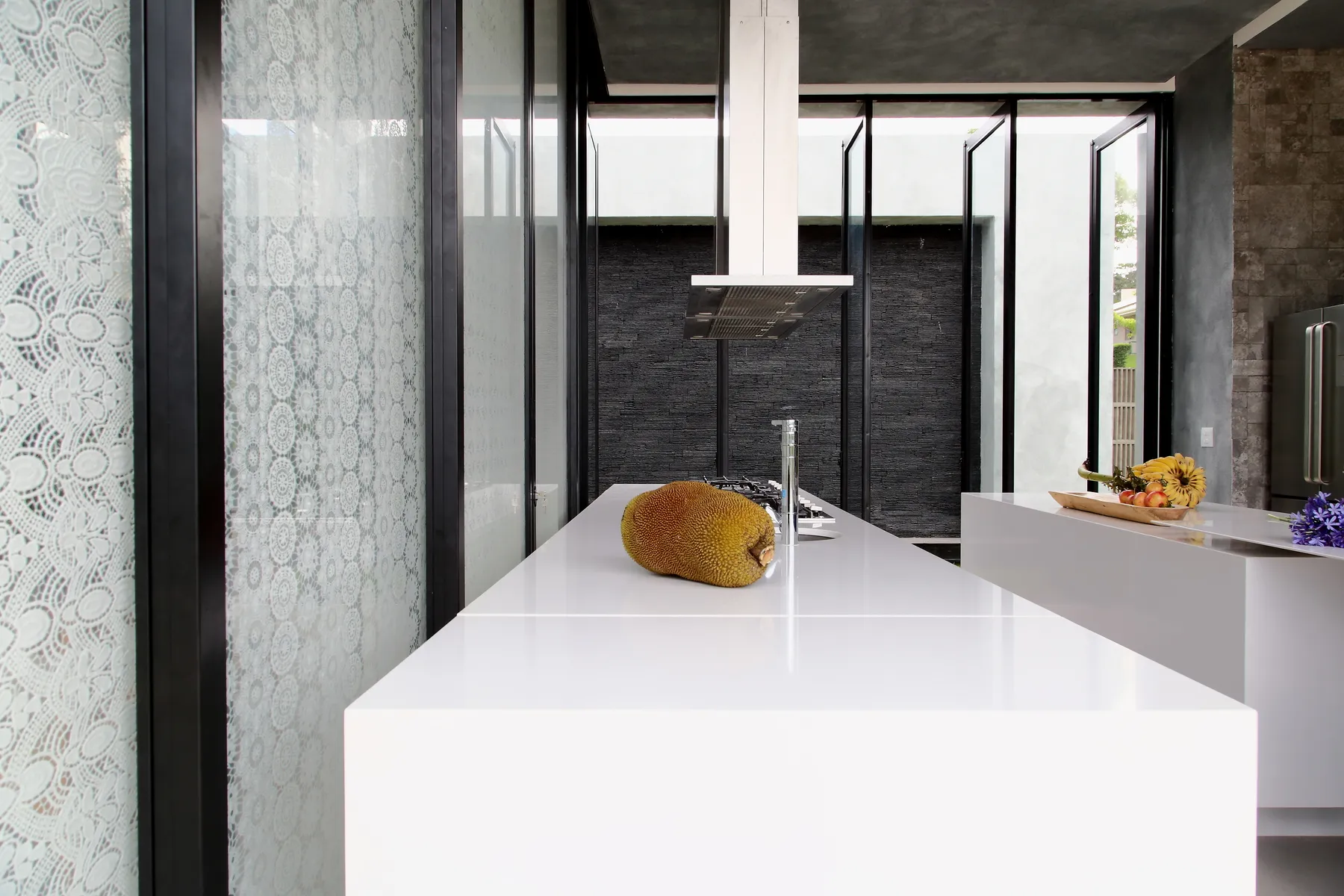 Image of installed Silestone White Zeus Quartz countertops