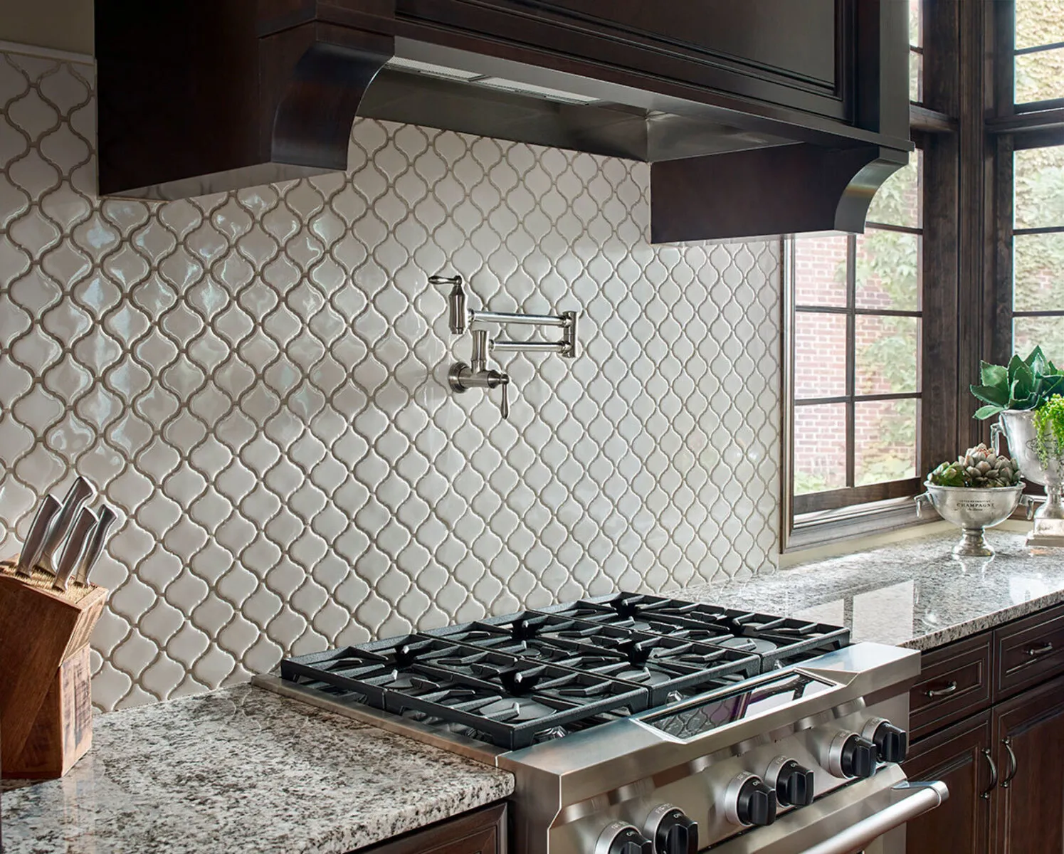 Image of installed Alaska White Grey Granite countertops