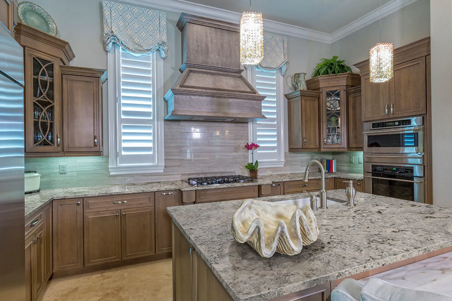 Image of installed Alpine Valley Cream Granite countertops