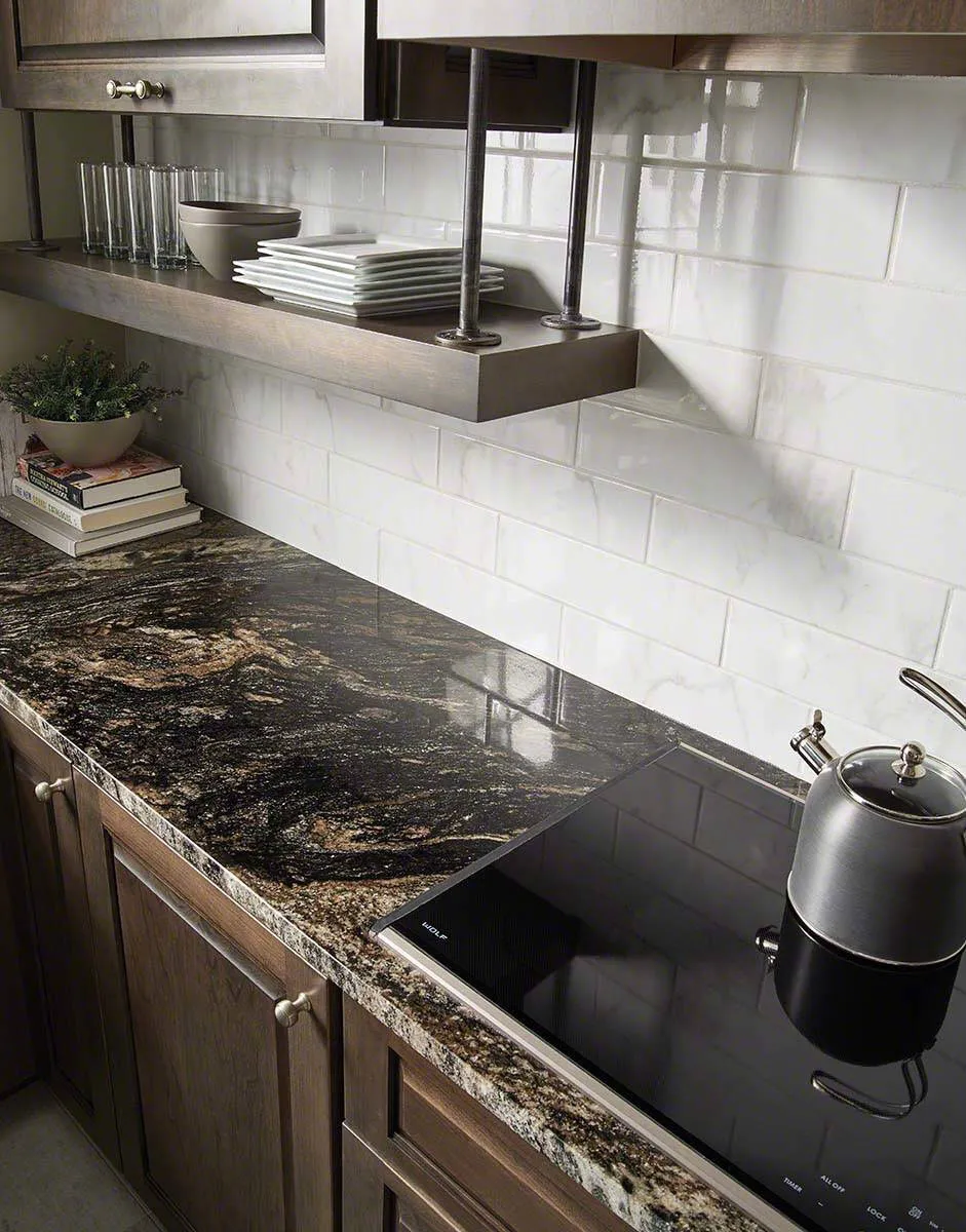 Image of installed Black Forest Granite countertops