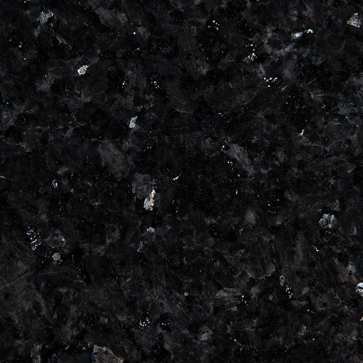 Closeup image of Blue Pearl Black Granite countertop slab