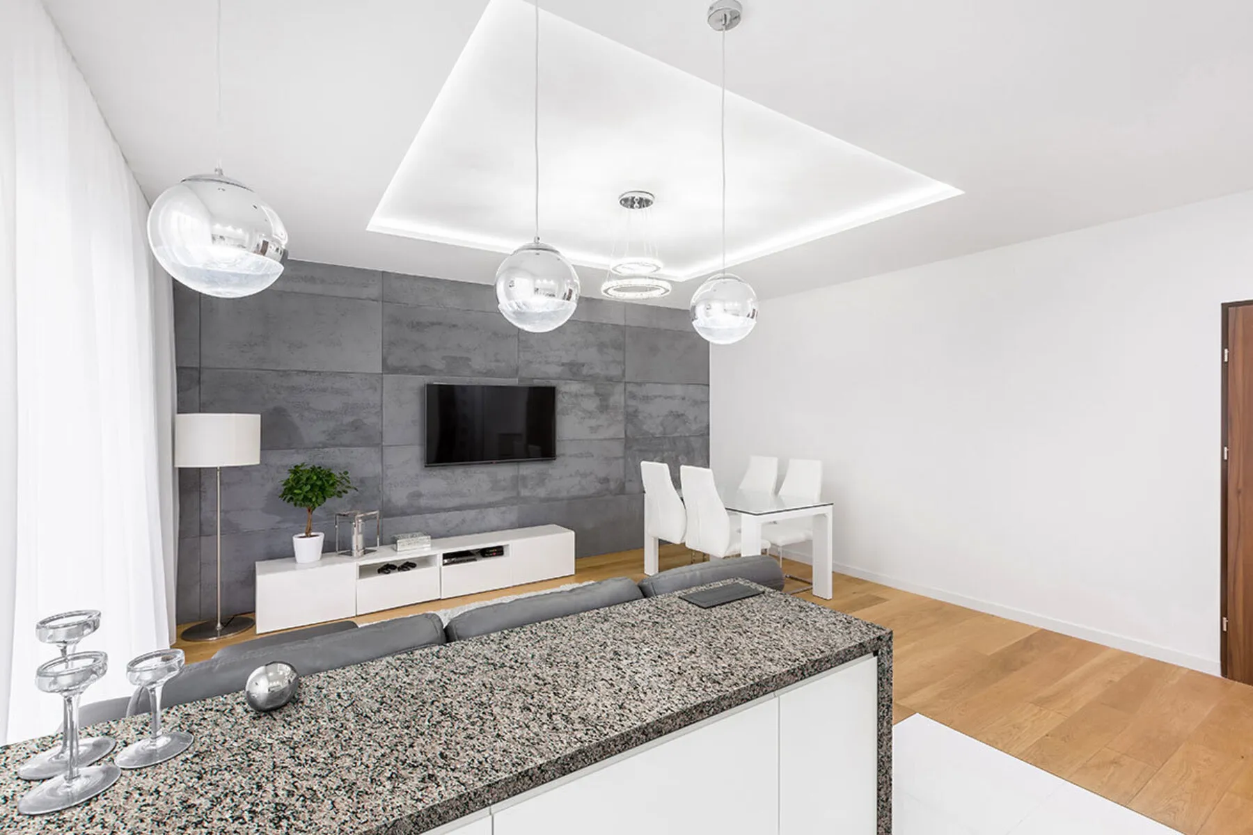 Image of installed Caledonia Granite countertops