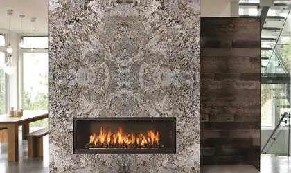 Image of installed Caravelas Gold Brown Granite countertops